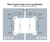 White Polaris 125 Soft Close Hinge - 1 Pair, Self Closing Pool Fence Glass Gate, Glass to Glass